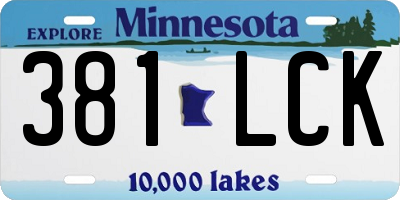 MN license plate 381LCK