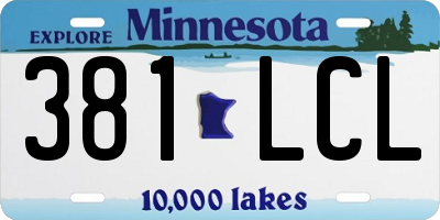 MN license plate 381LCL