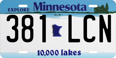 MN license plate 381LCN