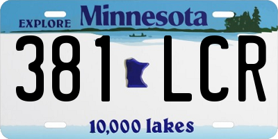 MN license plate 381LCR