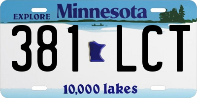 MN license plate 381LCT