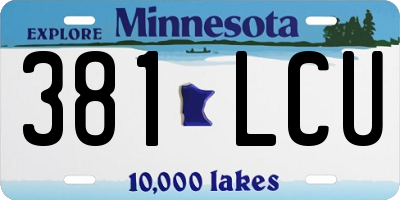 MN license plate 381LCU