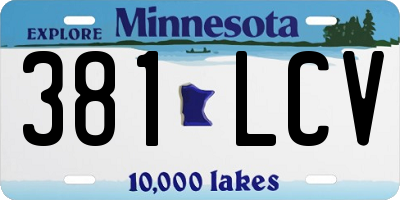 MN license plate 381LCV