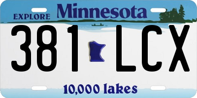 MN license plate 381LCX