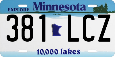 MN license plate 381LCZ