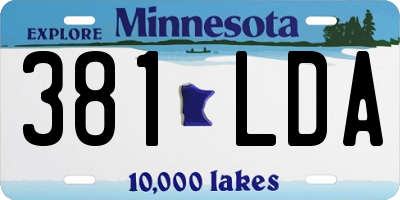 MN license plate 381LDA