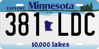 MN license plate 381LDC