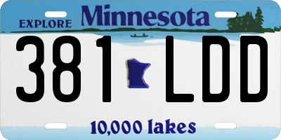 MN license plate 381LDD