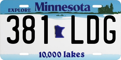 MN license plate 381LDG