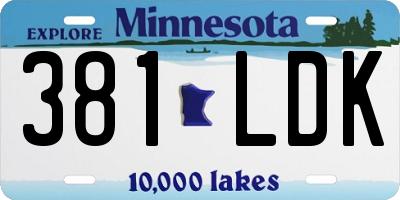 MN license plate 381LDK