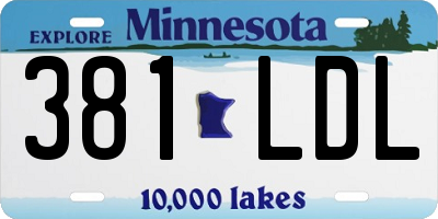 MN license plate 381LDL