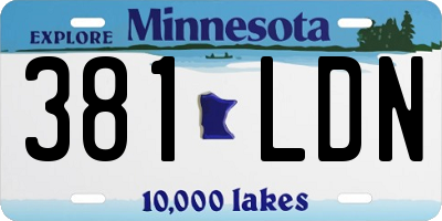 MN license plate 381LDN