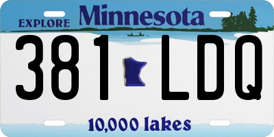 MN license plate 381LDQ