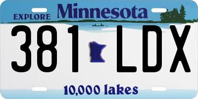 MN license plate 381LDX