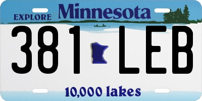 MN license plate 381LEB