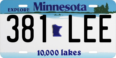 MN license plate 381LEE