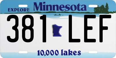 MN license plate 381LEF