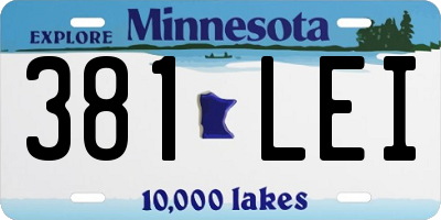 MN license plate 381LEI