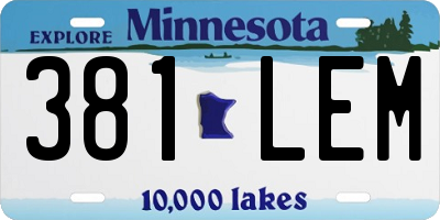 MN license plate 381LEM