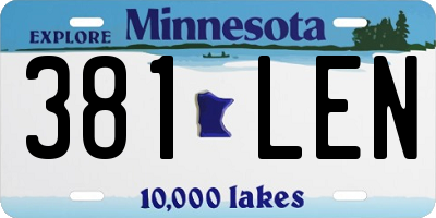 MN license plate 381LEN