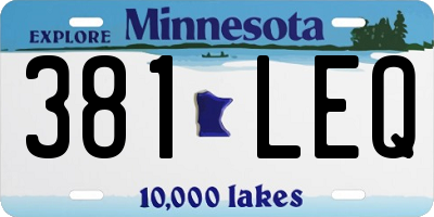 MN license plate 381LEQ