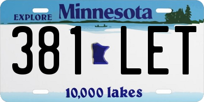 MN license plate 381LET