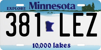 MN license plate 381LEZ