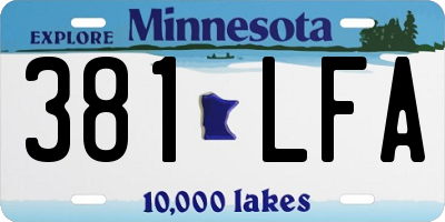 MN license plate 381LFA