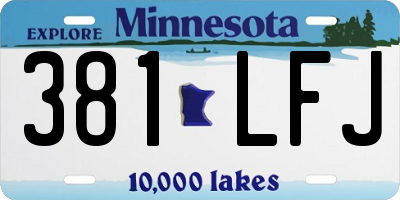 MN license plate 381LFJ