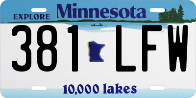 MN license plate 381LFW