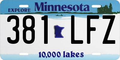 MN license plate 381LFZ