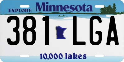 MN license plate 381LGA