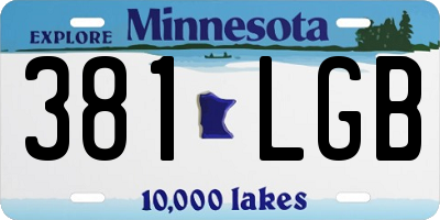 MN license plate 381LGB