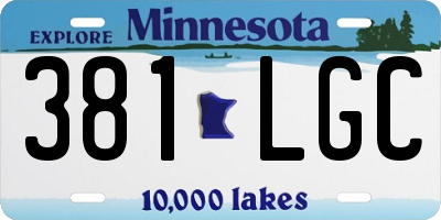 MN license plate 381LGC