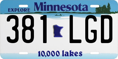 MN license plate 381LGD