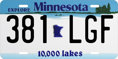 MN license plate 381LGF