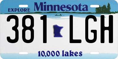 MN license plate 381LGH