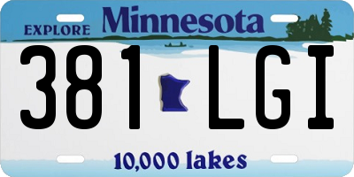 MN license plate 381LGI