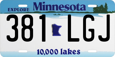 MN license plate 381LGJ