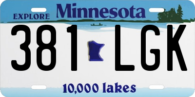 MN license plate 381LGK