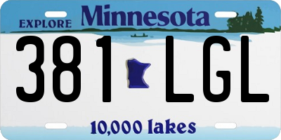 MN license plate 381LGL