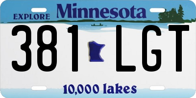 MN license plate 381LGT