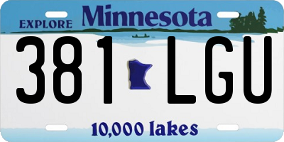 MN license plate 381LGU