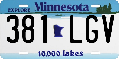 MN license plate 381LGV