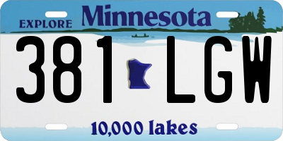 MN license plate 381LGW
