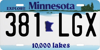 MN license plate 381LGX
