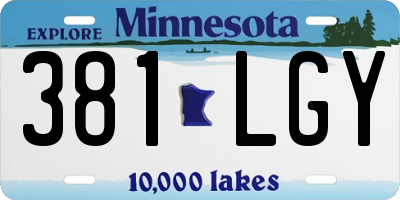 MN license plate 381LGY