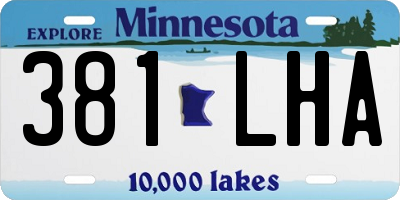 MN license plate 381LHA