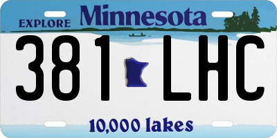 MN license plate 381LHC