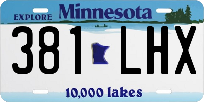 MN license plate 381LHX